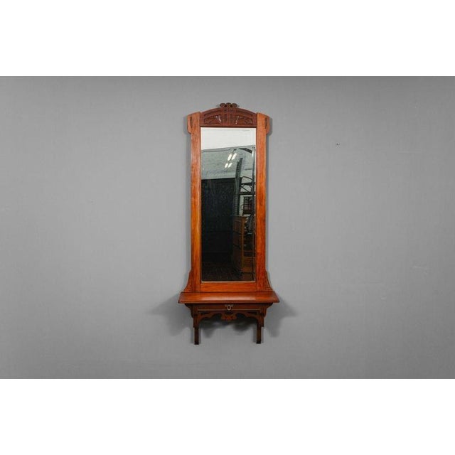 Item: Wall mirror with console Period & Style: Art Nouveau - Early 20th century Features: - Decorative and practical wall...