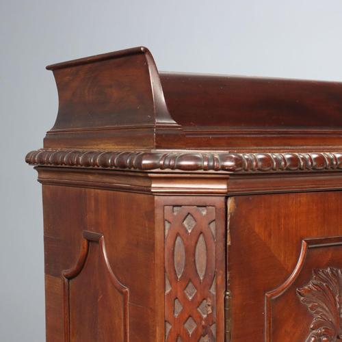 Wood Antique Cabinets in Mahogany with Carved Feet, 1900s For Sale - Image 7 of 14
