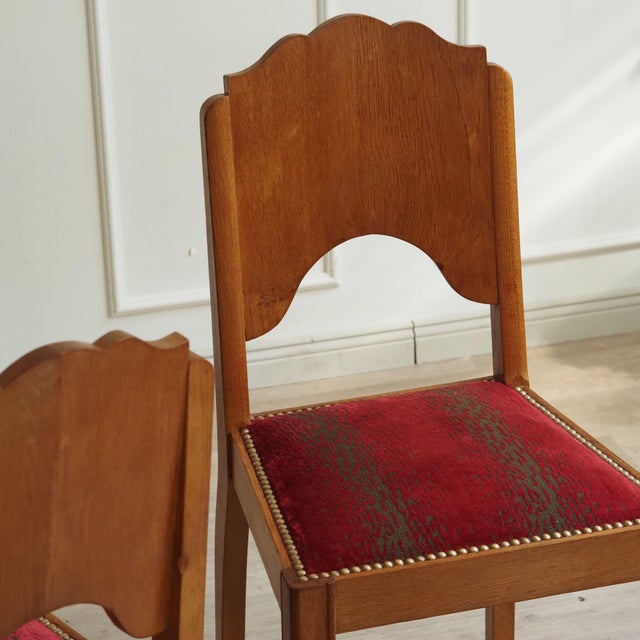 Brown Art Deco Oak Chairs, 1930, Set of 2 For Sale - Image 8 of 12