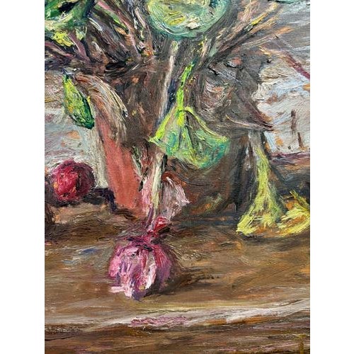 Enzo Faraoni, Still Life with Flowers, Oil on Wooden Panel, 1970s For Sale - Image 8 of 11