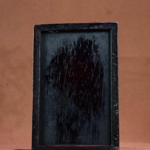 Brown Vintage Zitan Wood Slide-Open Jewelry Box With Mother-of-Pearl Rabbit Inlay For Sale - Image 8 of 8