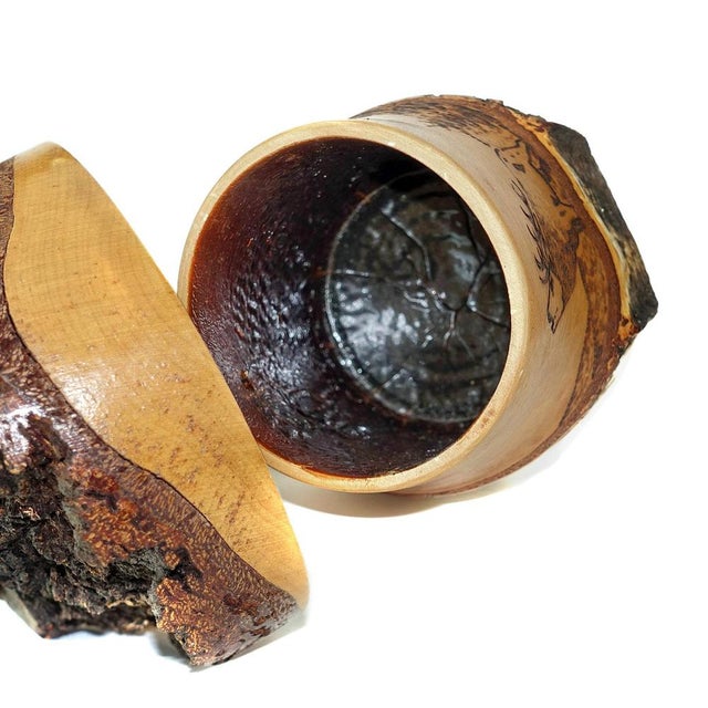 Large Wooden Beer Mug in Carved Birch and Bark with Deer Motif, Black Forest, 1960s For Sale - Image 6 of 7