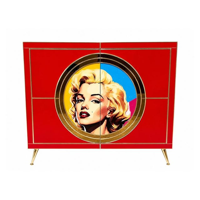 1980s Marilyn Glass Sideboard, 1980s For Sale - Image 5 of 5