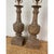 Vintage pair of carved wood baluster style lamps by Aidan Gray. The lamps have a warm, rustic finish. Marked as shown....