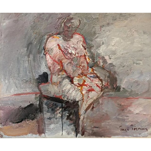 Mid-Century Modern "Enigma" Vintage Oil Painting, Framed For Sale - Image 12 of 12