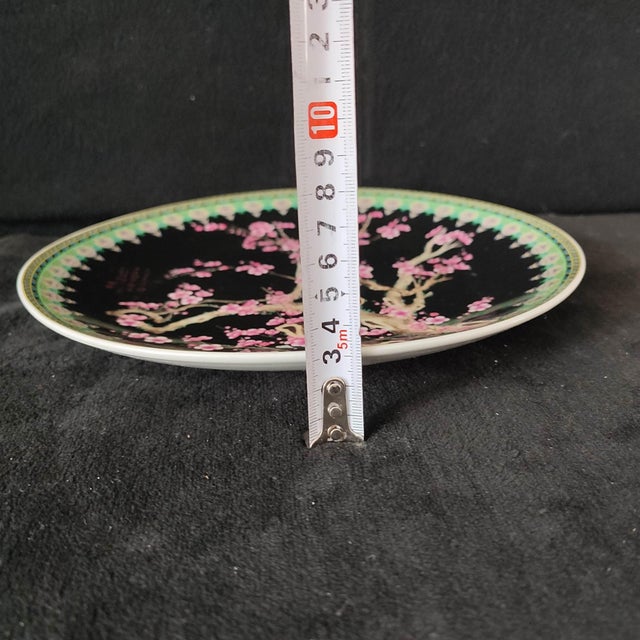 Ceramic Chinese Ceramic Plate,Qianlong Marked Famille Rose Porcelain Plate Hand Painted Plum Blossoms Pattern For Sale - Image 7 of 9