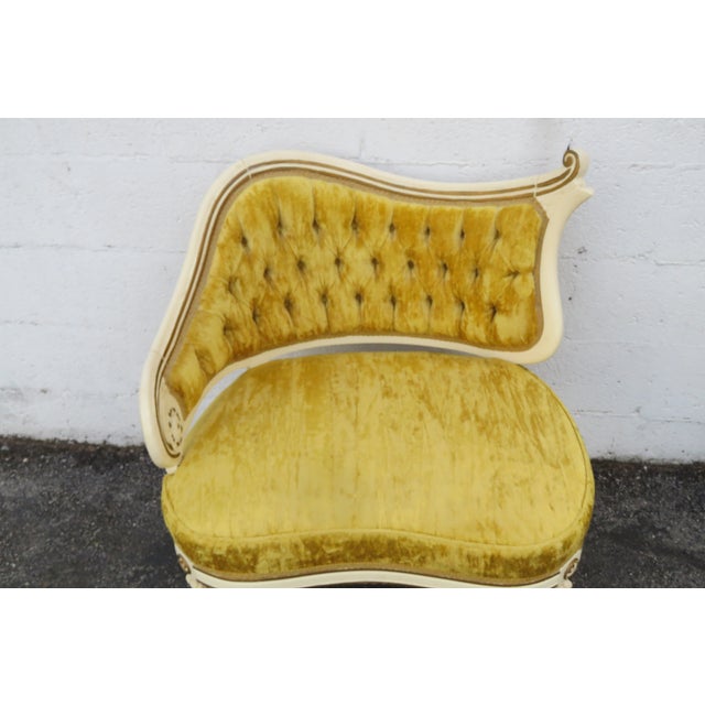 French Carved Asymmetrical Ladies Parlor Side Chairs a Pair 6287 For Sale - Image 13 of 18