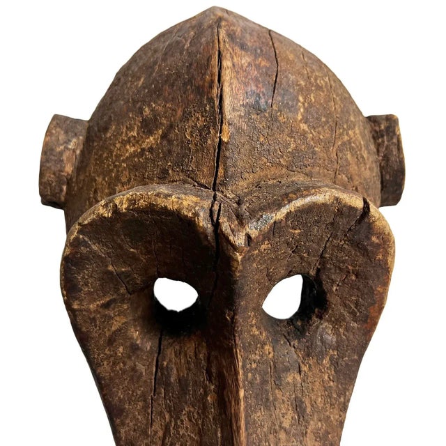 Brown Antique Old Mali Baboon Mask For Sale - Image 8 of 10