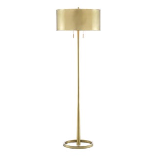 Mid-Century Modern Babbit Floor Lamp Polished Brass For Sale
