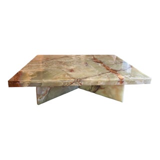 1960s Pakistani Onyx Slab Table Carved From One Solid Whole Piece For Sale