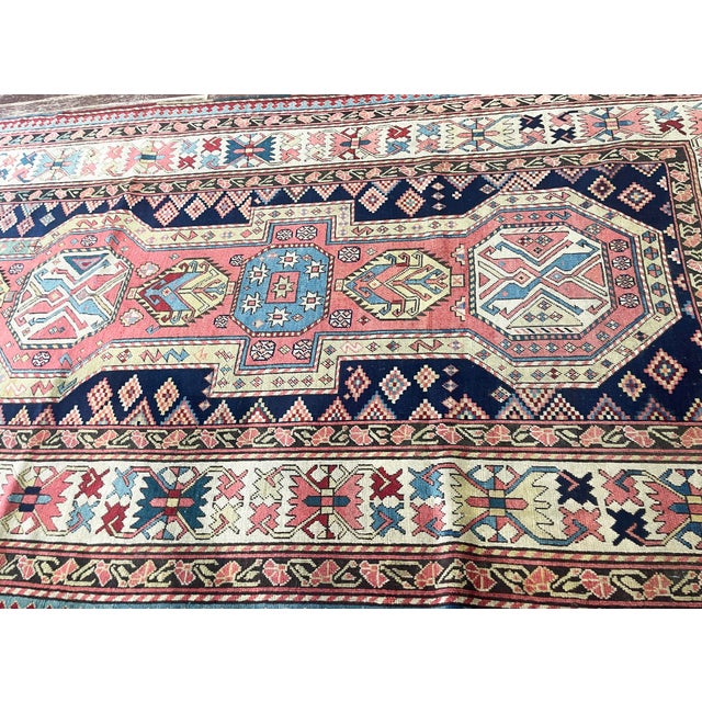 This exceptional Antique Caucasian Seychour Rug is a museum-quality example of one of the most sought-after weaving...