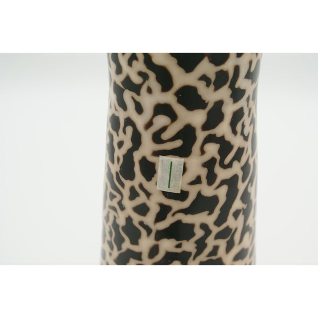 Late 20th Century Black & Ivory Geometric Chulucanas Pottery Lamp – Handcrafted Peruvian Art- Tribal Vase For Sale - Image 4 of 9