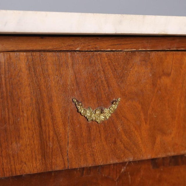 Wood Antique Mahogany Bedside Table with Marble Top, Italy, 19th Century For Sale - Image 7 of 11