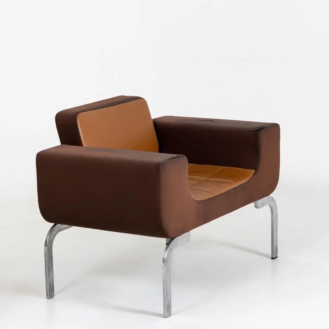 Set of Italian Brown Leather Lounge Chairs, 1970s For Sale - Image 12 of 15