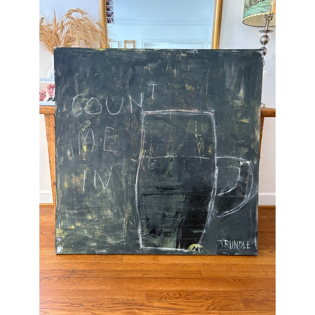 Sarah Trundle Sarah Trundle, Abstract Black and White Painting, "Count Me In' For Sale - Image 4 of 11