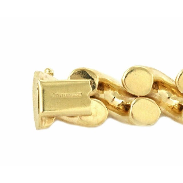Mid 20th Century San Marco Italy 14k Yellow Gold Macaroni Link Bracelet For Sale In Miami - Image 6 of 8