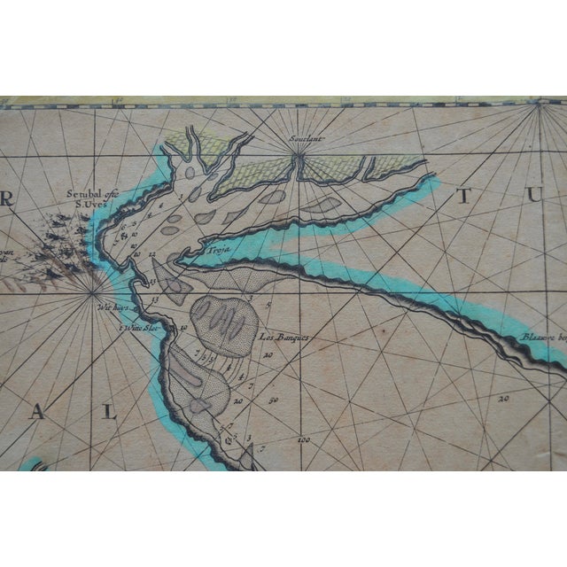Hand-Colored Nautical Chart of Portugal by Johannes Van Keulen, 1690 For Sale - Image 11 of 12