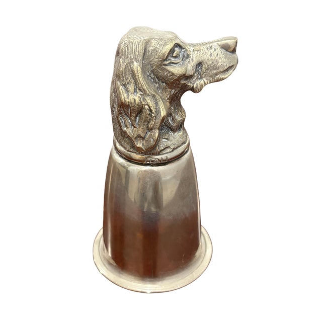 Gucci Vintage Gucci Silver-Tone Hound Dog Stirrup Cup For Sale - Image 4 of 7