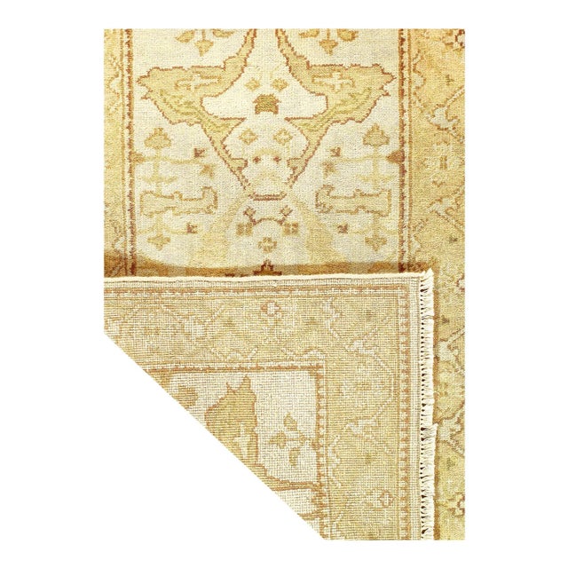 Traditional 2020s Ivory Fine Hand Knotted Oushak Design For Sale - Image 3 of 4