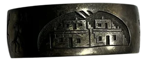Rare Victor Coochwytewa Vintage Hopi Silver Overlay Cuff