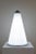 Large cone -shaped desktop lamp made of stainless steel and opaque white glass screen. Inside two lights arranged...