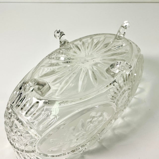Mid-Century Boho Chic Hollywood Regency Glass Footed Centerpiece/Fruit Bowl For Sale - Image 14 of 16