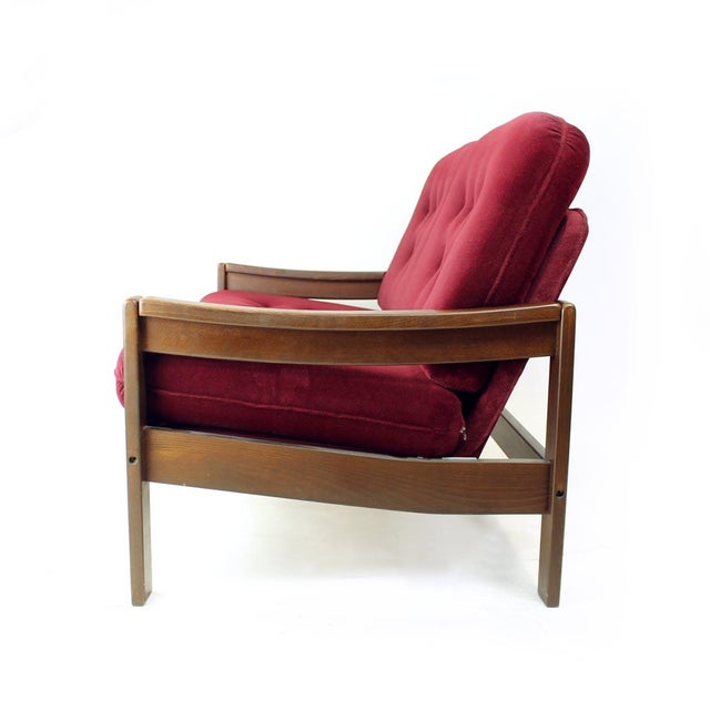 Wood Two-Seater Sofa in Velvet from Hikor Pisek, 1980s For Sale - Image 7 of 17