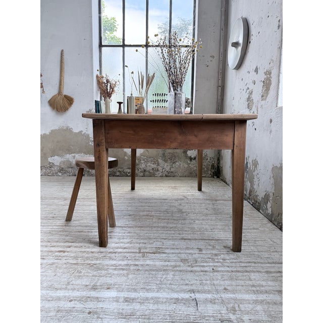 Farmhouse Table with Tapered Cherrywood Legs, 1950s For Sale - Image 15 of 18