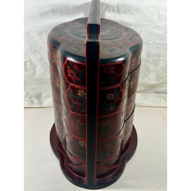 Antique Chinese 5-Tier Stacking Wedding Box For Sale - Image 12 of 14