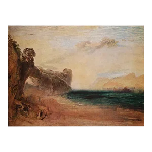 1960 After Joseph Turner, "Rocky Bay With Classic Figures", Vintage First Limited Edition Print