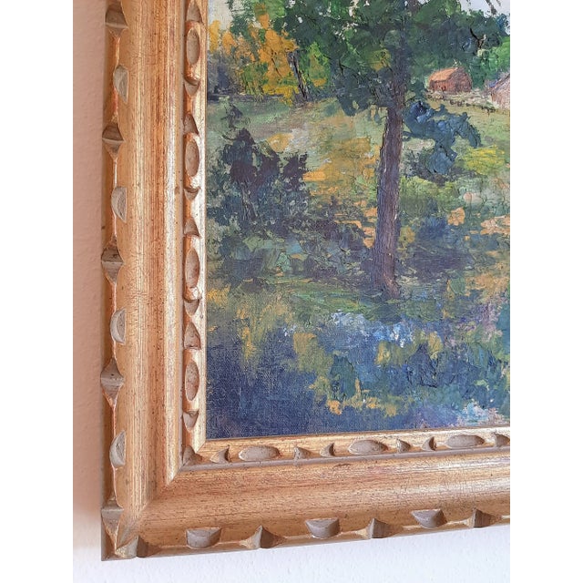 Vintage Bluebonnet Texas Painting Signed For Sale - Image 4 of 8