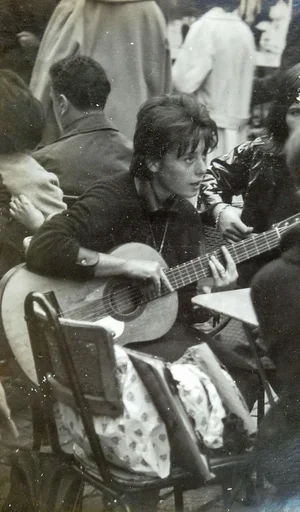 1960s Paris Street Musician Photograph