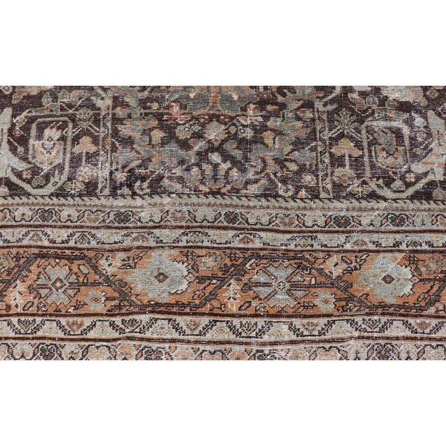 Tribal Antique Persian Sultanabad Rug With Warm Brown Field and Allover Vine Design For Sale - Image 3 of 17