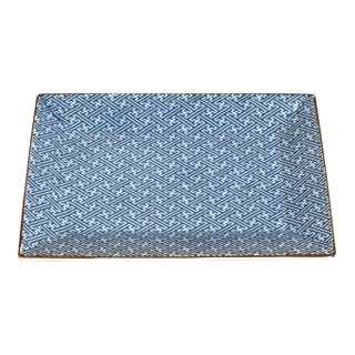 Blue/White Ceramic Asian Soap Dish or Change Tray For Sale