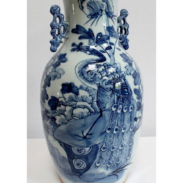 Blue Chinese Porcelain Baluster Vase, 19th Century For Sale - Image 8 of 15