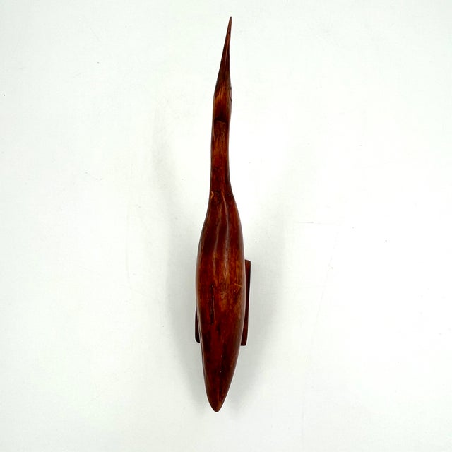 Mid 20th Century Modern Folk Art Carved Wood Nantucket Sandpiper Shorebird Figurine For Sale - Image 11 of 15