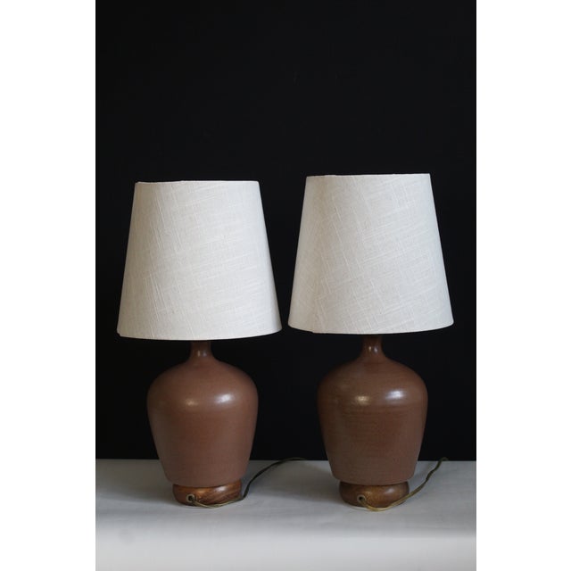 Mid 20th Century Mid 20th Century French Ceramic Lamps - a Pair For Sale - Image 5 of 9
