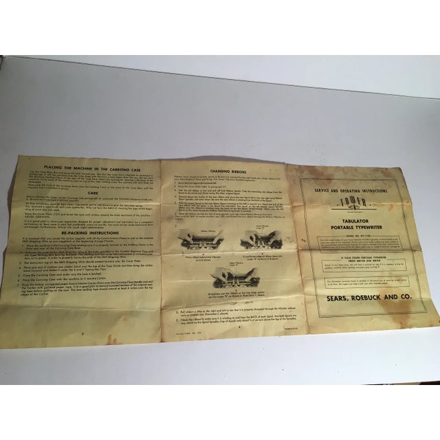 Metal Vintage Tower Tabulator Typewriter with Case & Key For Sale - Image 7 of 13