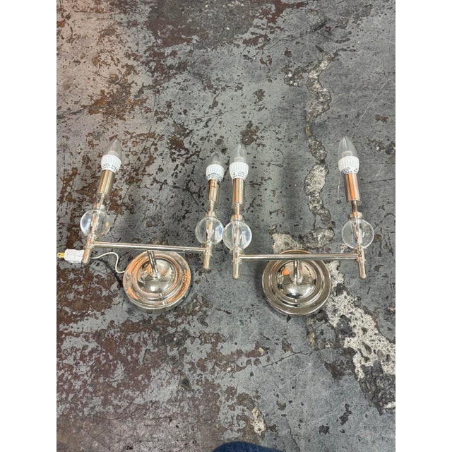 Restoration Hardware Wilshire Double Sconces, Pair For Sale - Image 9 of 12