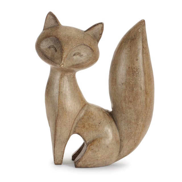 2020s Modern Fox Figurine (Set of 2) For Sale - Image 5 of 5