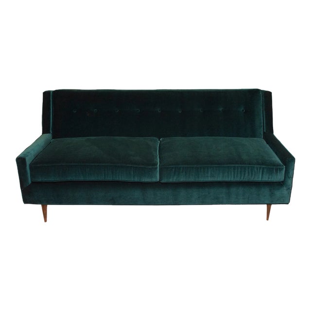 Knoll Era Sofa in Emerald Green Performance Velvet For Sale
