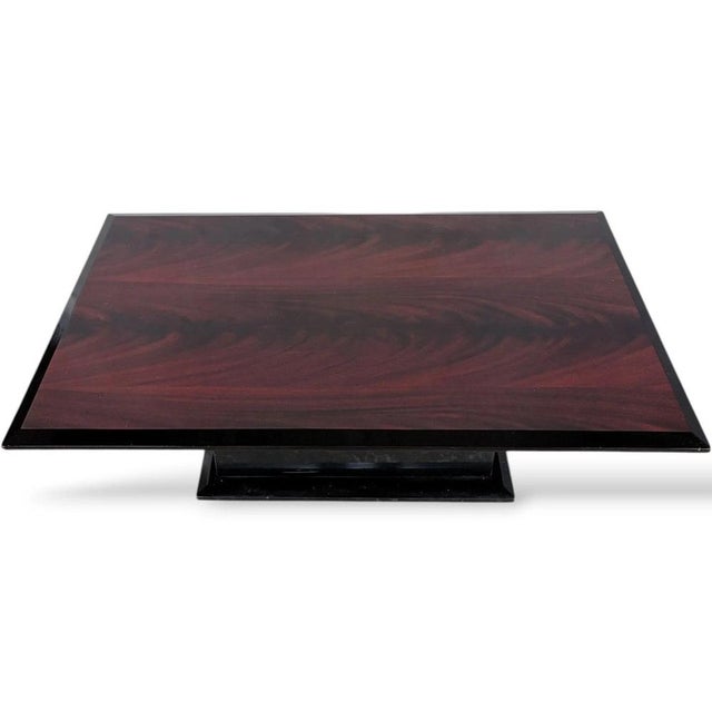Art Deco Coffee Table with Black Lacquer Pedestal Base, 1930s For Sale - Image 4 of 10