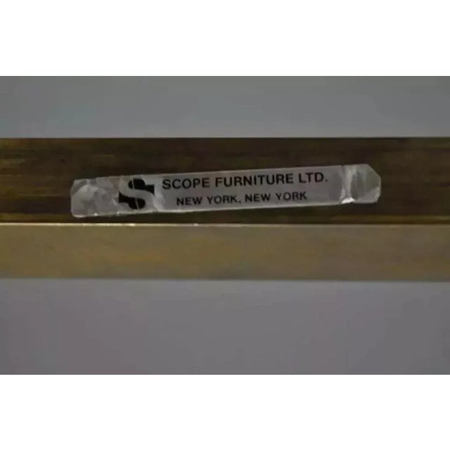 Gold Late 20th Century Mid Century Modern Burnished Brass Bronze Square Side Table by Scope Furniture For Sale - Image 8 of 9