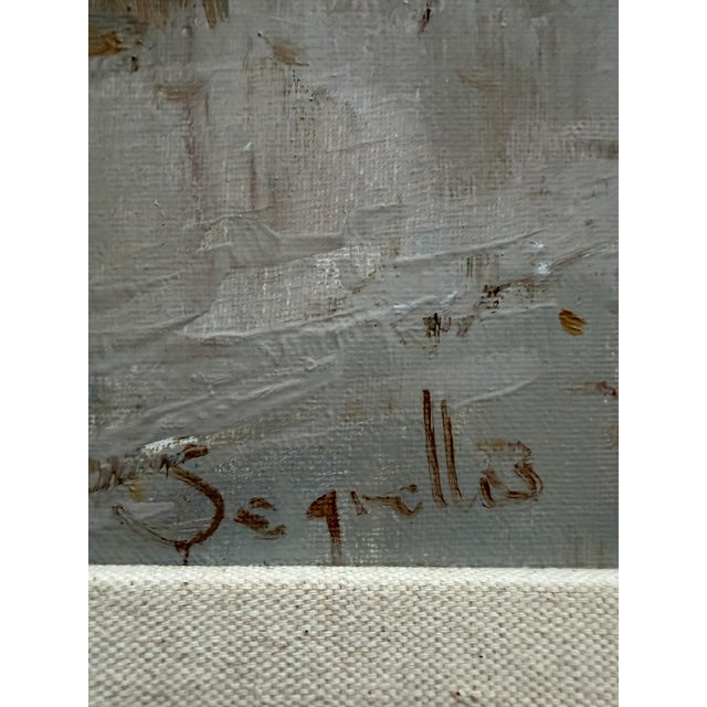 1990s 1990s Original Oil Painting -Parisian Street Scene For Sale - Image 5 of 7