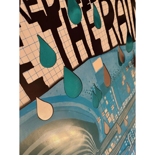 Original, large-format "save the rain" poster by friedensreich hundertwasser from the 1980s. Original lithograph on thick...
