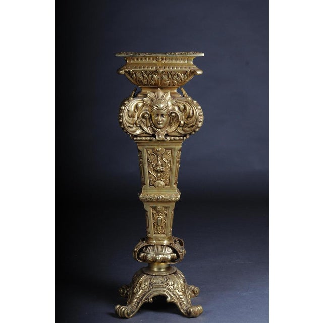 20th Century Gold Engraved Bronze Column For Sale - Image 3 of 18
