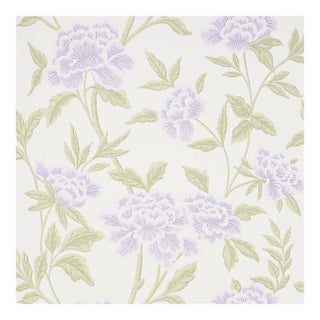 Sample - Schumacher Whitney Floral Wallpaper in Lavendar For Sale