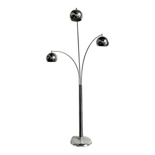 Vintage Modernist Chrome Three Eyeball Floor Lamp For Sale