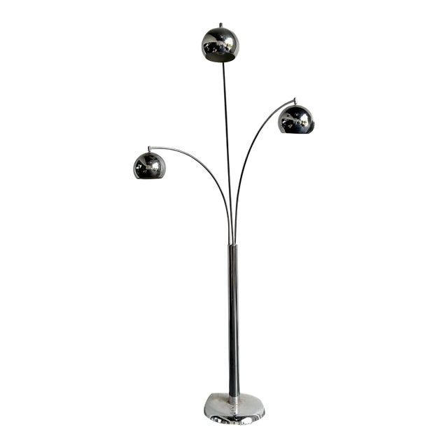 Vintage Modernist Chrome Three Eyeball Floor Lamp For Sale