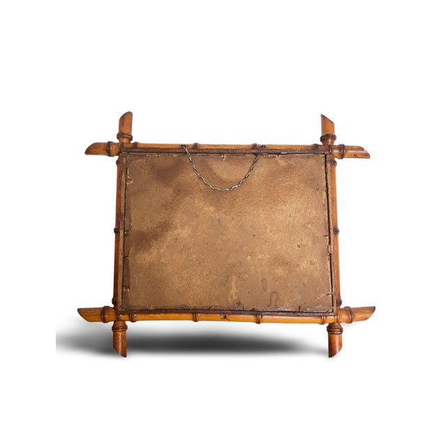 Wood Antique Wooden Wall Mirror in Imitation Bamboo, 1800s For Sale - Image 7 of 8
